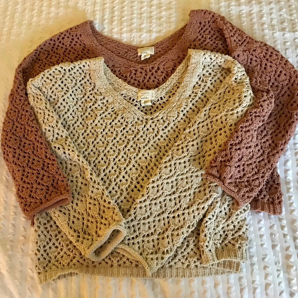 Nicole Miller Open Weave Sweaters (Bundle of 2 sweaters)
